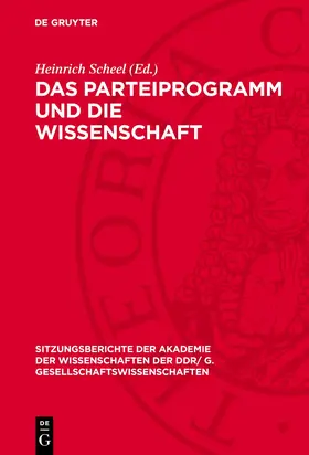 Scheel | Das Parteiprogramm und die Wissenschaft | E-Book | www.sack.de