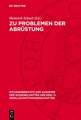 Scheel |  Zu Problemen der Abrüstung | eBook | Sack Fachmedien