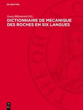 Bilkenroth |  Dictionnaire de mecanique des roches en six langues | Buch |  Sack Fachmedien