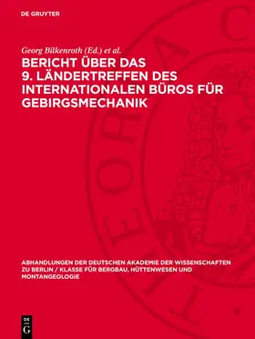 Bilkenroth / Höfer |  Bericht über das 9. Ländertreffen des Internationalen Büros für Gebirgsmechanik | eBook | Sack Fachmedien
