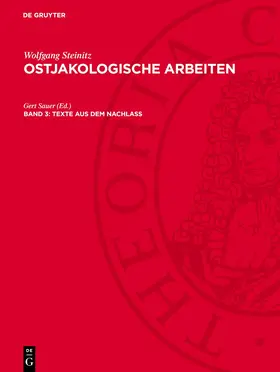 Sauer |  Ostjakologische Arbeiten, Band 3, Texte aus dem Nachlass | Buch |  Sack Fachmedien