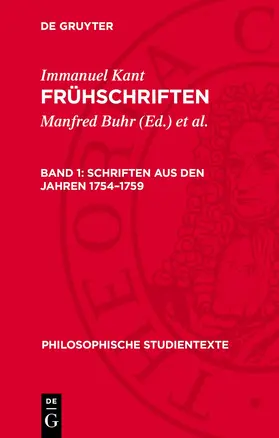Buhr / Kant / Klaus |  Schriften aus den Jahren 1754–1759 | eBook | Sack Fachmedien