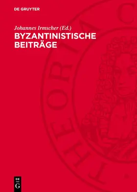 Irmscher |  Byzantinistische Beiträge | eBook | Sack Fachmedien