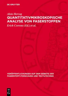 Herzog / Correns / Frenzel |  Quantitativmikroskopische Analyse von Faserstoffen | eBook | Sack Fachmedien