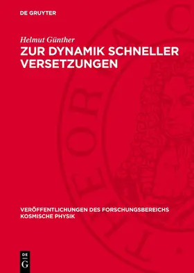 Günther |  Zur Dynamik schneller Versetzungen | Buch |  Sack Fachmedien