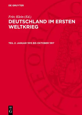  Januar 1915 bis Oktober 1917 | eBook | Sack Fachmedien