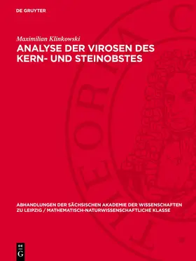 Klinkowski |  Analyse der Virosen des Kern- und Steinobstes | Buch |  Sack Fachmedien