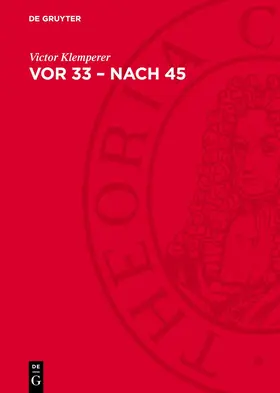 Klemperer | Vor 33 – nach 45 | E-Book | www.sack.de