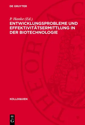 Hanke |  Entwicklungsprobleme und Effektivitätsermittlung in der Biotechnologie | eBook | Sack Fachmedien
