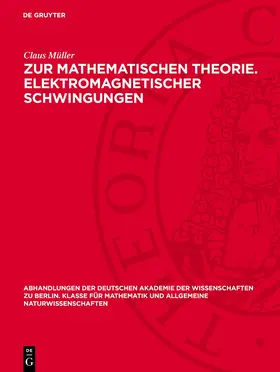 Müller |  Zur mathematischen Theorie. Elektromagnetischer Schwingungen | eBook | Sack Fachmedien