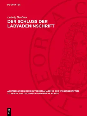 Deubner |  Der Schluß der Labyadeninschrift | eBook | Sack Fachmedien