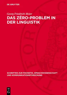 Meier |  Das Zéro-Problem in der Linguistik | eBook | Sack Fachmedien