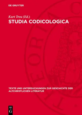 Treu |  Studia Codicologica | eBook | Sack Fachmedien