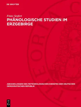 Seyfert |  Phänologische Studien im Erzgebirge | Buch |  Sack Fachmedien