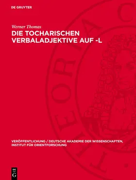 Thomas |  Die Tocharischen Verbaladjektive auf -l | eBook | Sack Fachmedien