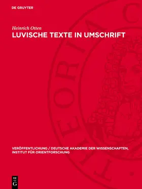 Otten | Luvische Texte in Umschrift | E-Book | www.sack.de