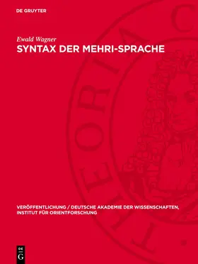 Wagner |  Syntax der Mehri-Sprache | eBook | Sack Fachmedien