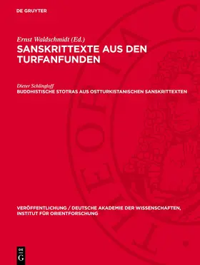 Schlingloff |  Buddhistische Stotras aus ostturkistanischen Sanskrittexten | eBook | Sack Fachmedien