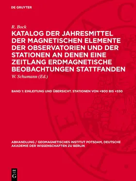 Schumann / Bock |  Einleitung und Übersicht. Stationen von +900 bis +550 | eBook | Sack Fachmedien