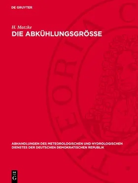 Matzke |  Die Abkühlungsgrösse | eBook | Sack Fachmedien