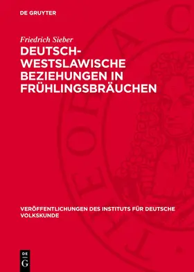 Sieber |  Deutsch-Westslawische Beziehungen in Frühlingsbräuchen | Buch |  Sack Fachmedien