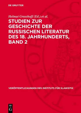 Grasshoff / Lehmann |  Studien zur Geschichte der Russischen Literatur des 18. Jahrhunderts, Band 2 | Buch |  Sack Fachmedien