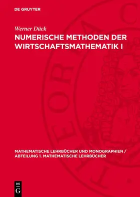 Dück |  Numerische Methoden der Wirtschaftsmathematik I | eBook | Sack Fachmedien