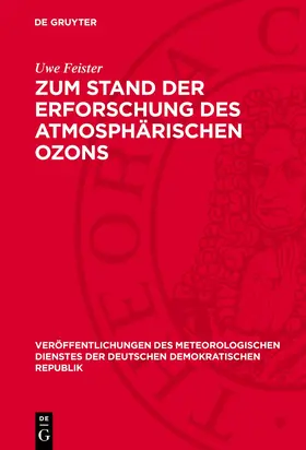 Feister |  Zum Stand der Erforschung des atmosphärischen Ozons | Buch |  Sack Fachmedien