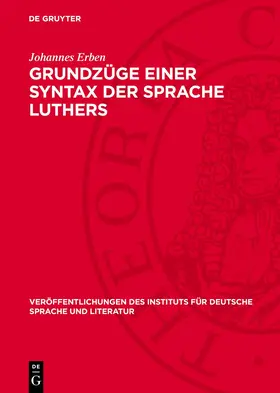 Erben | Grundzüge einer Syntax der Sprache Luthers | Buch | 978-3-11-277288-1 | www.sack.de