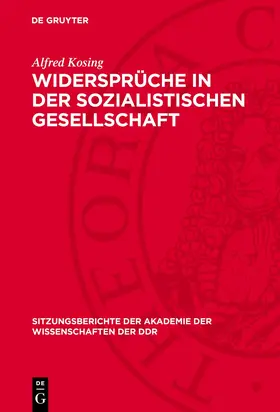 Kosing |  Widersprüche in der sozialistischen Gesellschaft | eBook | Sack Fachmedien
