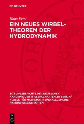 Ertel |  Ein Neues Wirbel-Theorem der Hydrodynamik | Buch |  Sack Fachmedien