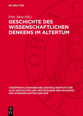 Jürss |  Geschichte des wissenschaftlichen Denkens im Altertum | Buch |  Sack Fachmedien