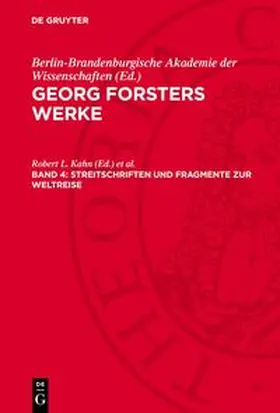  Georg Forsters Werke, Band 4, Streitschriften und Fragmente zur Weltreise | Buch |  Sack Fachmedien