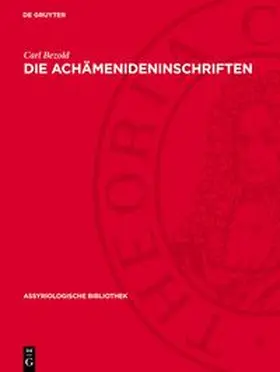 Bezold | Die Achämenideninschriften | E-Book | www.sack.de