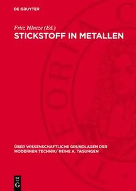 Hintze |  Stickstoff in Metallen | Buch |  Sack Fachmedien