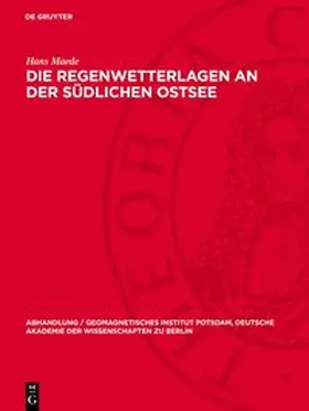 Maede |  Die Regenwetterlagen an der südlichen Ostsee | Buch |  Sack Fachmedien
