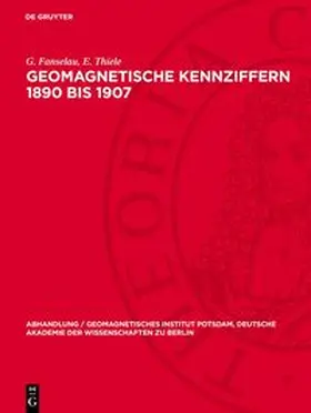 Fanselau / Thiele |  Geomagnetische Kennziffern 1890 bis 1907 | Buch |  Sack Fachmedien