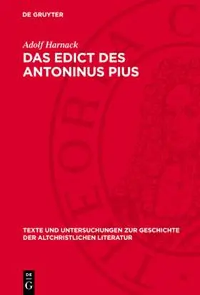 Harnack | Das Edict des Antoninus Pius | E-Book | www.sack.de