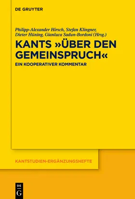 Hirsch / Hüning / Klingner |  Kants "Über den Gemeinspruch" | Buch |  Sack Fachmedien