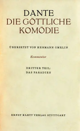 Dante Alighieri |  Die göttliche Komödie III. Das Paradies. Kommentar | Buch |  Sack Fachmedien