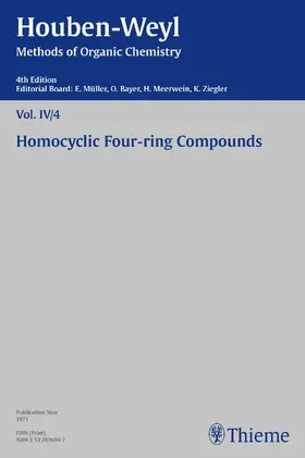 Müller / Müller-Dolezal / Stoltz |  Houben-Weyl Methods of Organic Chemistry Vol. IV/4, 4th Edition | eBook | Sack Fachmedien