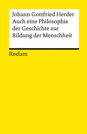 Herder / Irmscher |  Auch eine Philosophie der Geschichte zur Bildung der Menschheit | Buch |  Sack Fachmedien
