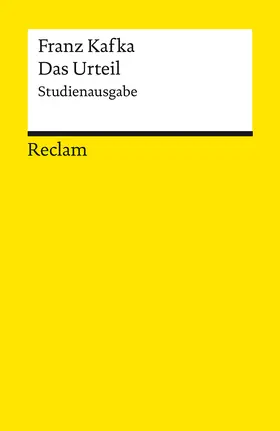 Kafka / Müller | Das Urteil. Studienausgabe | Buch | 978-3-15-014416-9 | www.sack.de
