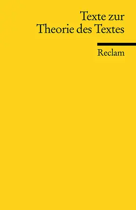 Lüdeke / Kammerer / Kammer |  Texte zur Theorie des Textes | Buch |  Sack Fachmedien