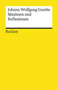 Goethe / Jeßing |  Maximen und Reflexionen | Buch |  Sack Fachmedien