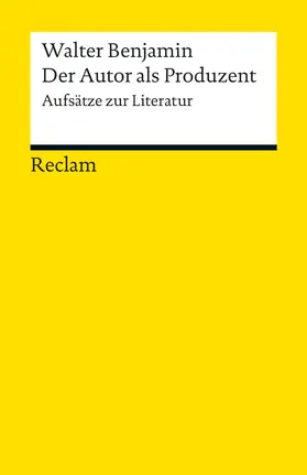 Benjamin / Kramer |  Der Autor als Produzent | Buch |  Sack Fachmedien