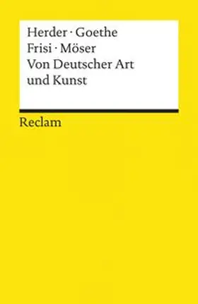 Herder / Goethe / Frisi |  Von Deutscher Art und Kunst | Buch |  Sack Fachmedien