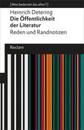 Detering |  Die Öffentlichkeit der Literatur | Buch |  Sack Fachmedien
