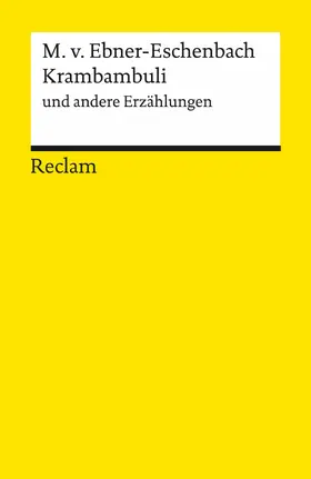 Ebner-Eschenbach | Krambambuli und andere Erzählungen | E-Book | www.sack.de
