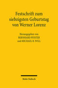 Pfister / Will |  Festschrift zum siebzigsten Geburtstag von Werner Lorenz | Buch |  Sack Fachmedien